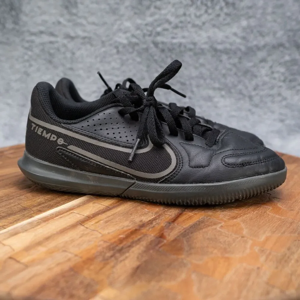 Nike Jr. Tiempo Legend 9 Club FG/MG DA1332-004 Black Soccer Shoes‎ Size 1Y